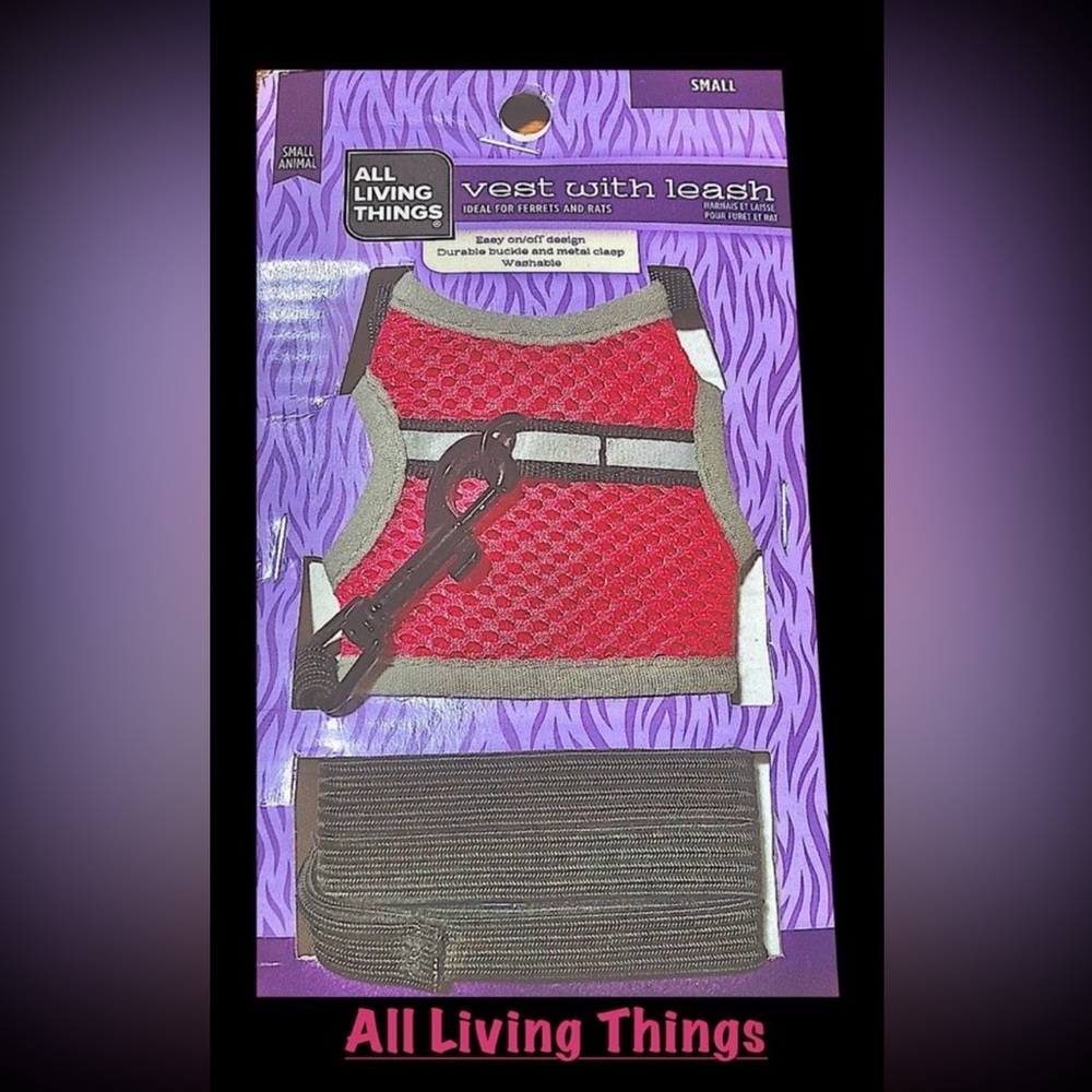 All Living Things Pink Mesh Pet Vest with Grey Trim (Small)